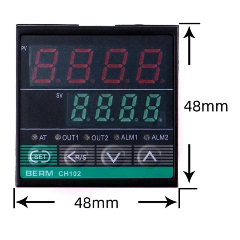 เครื่องควบคุมอุณหภูมิอัจฉริยะ48-240V AC เอาต์พุตสองรีเลย์ CH102แอลซีดีดิจิตอล PID