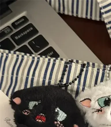 2/3개 귀여운 고양이 인형 장난감 키체인 펜던트 가방 장식품 백팩 참 키링 소녀 생일 크리스마스 선물