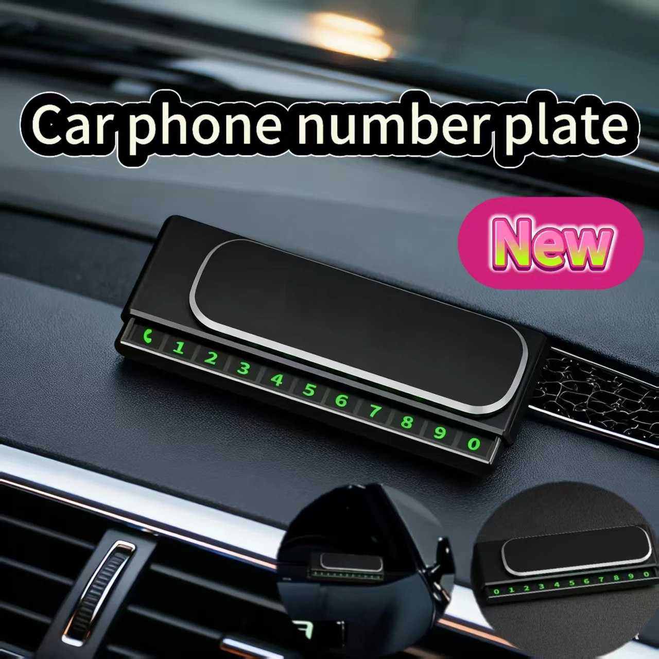 Mini Portable Phone Number Plate; Car Number Plate for Temporary Use; Multifunctional Parking Card; Car Accessory