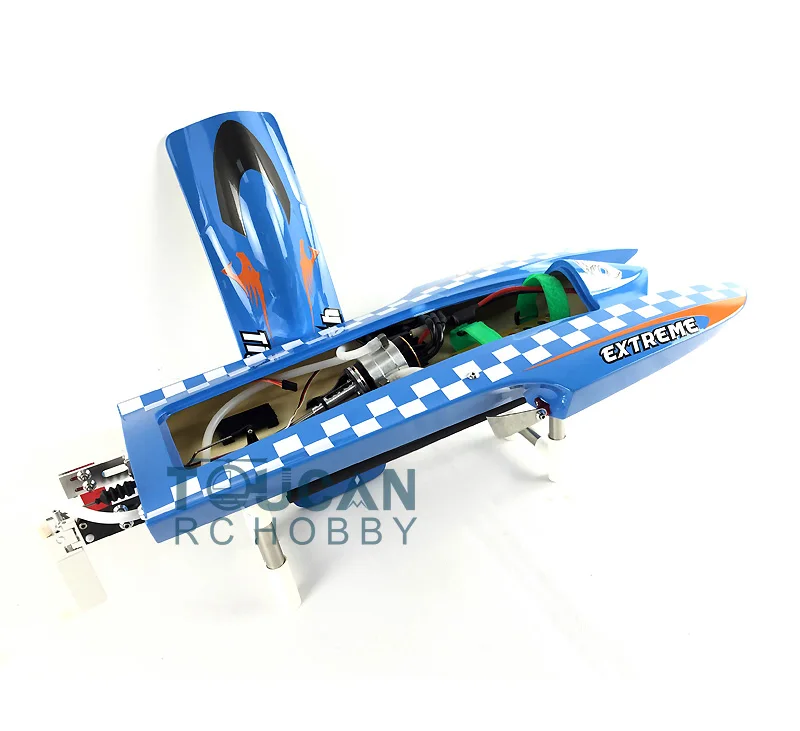 E22 Fiber Glass Blue Electric High Speed Racing RTR RC Boat W/ Motor Servo ESC Battery Toucan Toys for Adults Gift THZH0024-SMT8