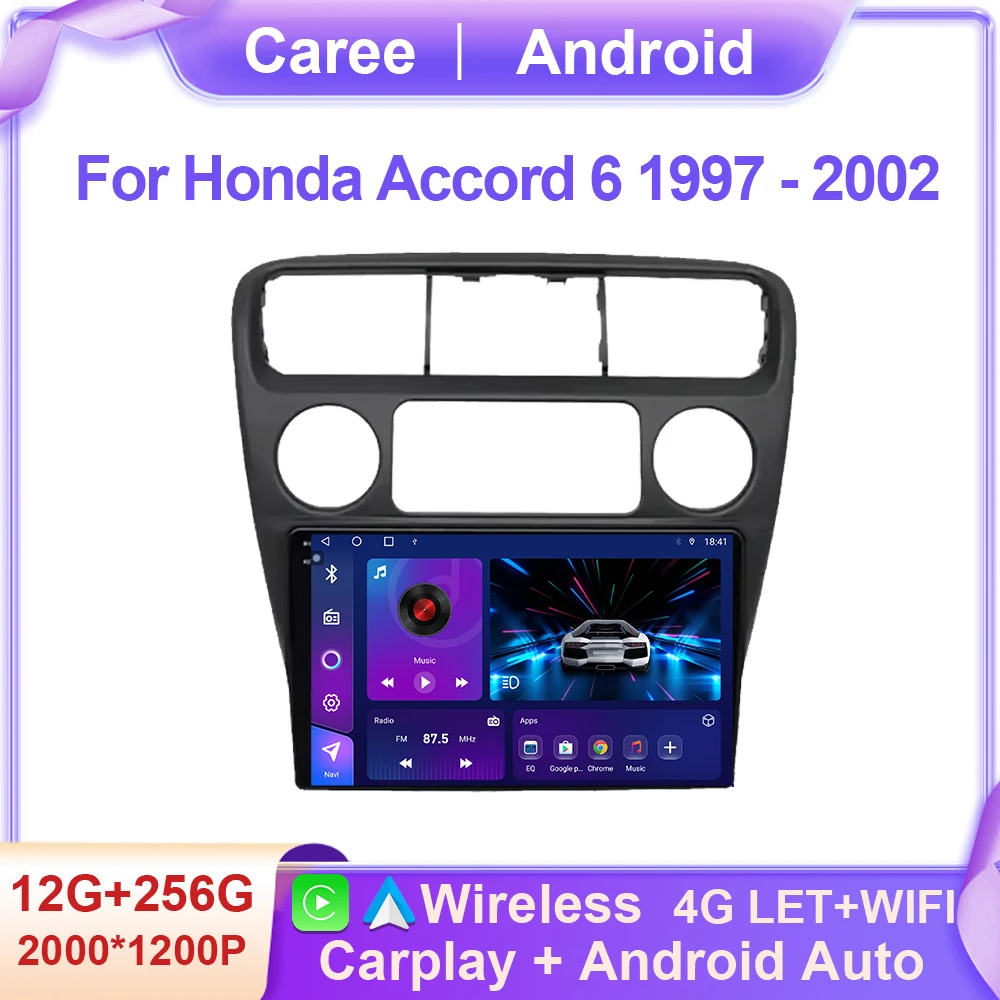 

Android 14 For Honda Accord 6 1997 - 2002 Car Radio Multimedia Navigation 4G WIFI BT GPS Wireless Carplay Screen Stereo No 2 Din