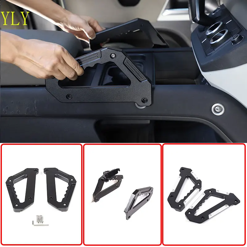 Aluminum Black For Land Rover Defender 90 110 130 2020-2024 Car Center Console Grab Handle Hand Holder Grip Trim Car Accessories