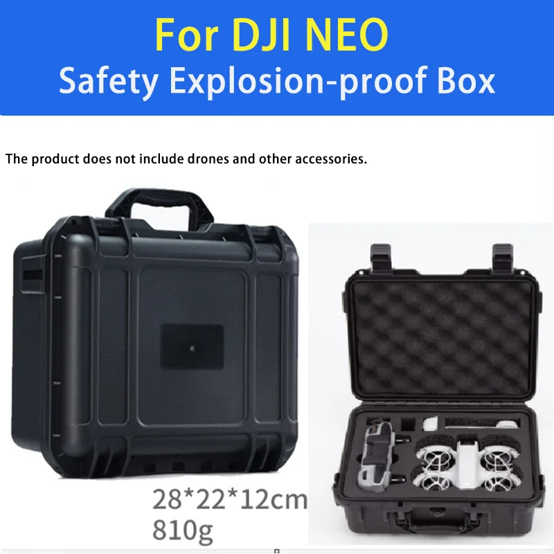 

Взрывозащищенная коробка для безопасности DJI Neo, жесткий корпус для ПК, устойчивая к сжатию подкладку, амортизирующая защита, чехол для хранения рук