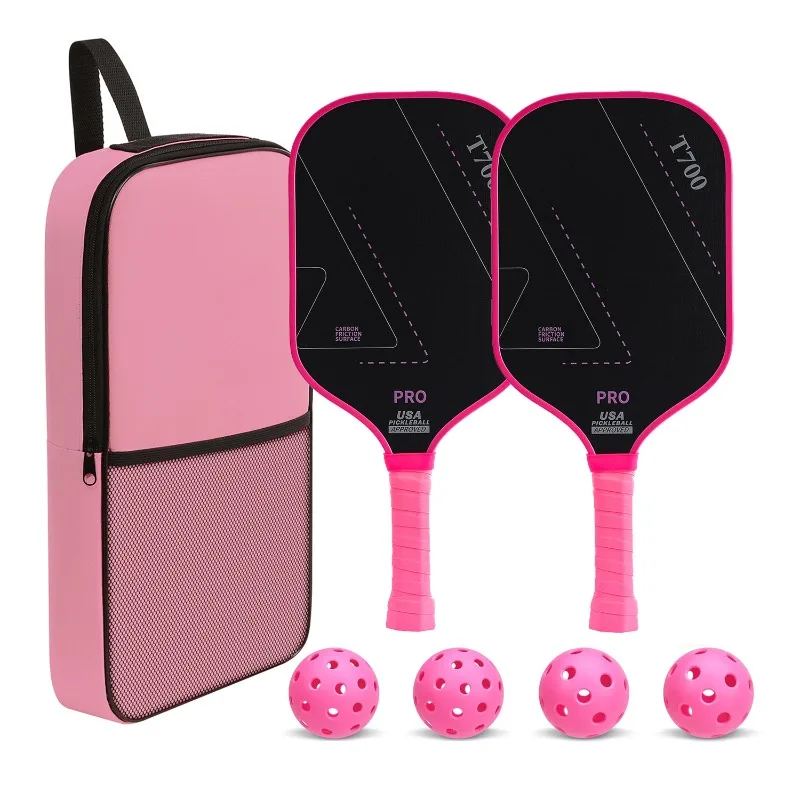 

Pickleball Paddles Set Rackets Portable Racket Cover Carrying Bag Gift Kit Carbon Fiber Frosted Surface Pickle Ball Core 4 Balls