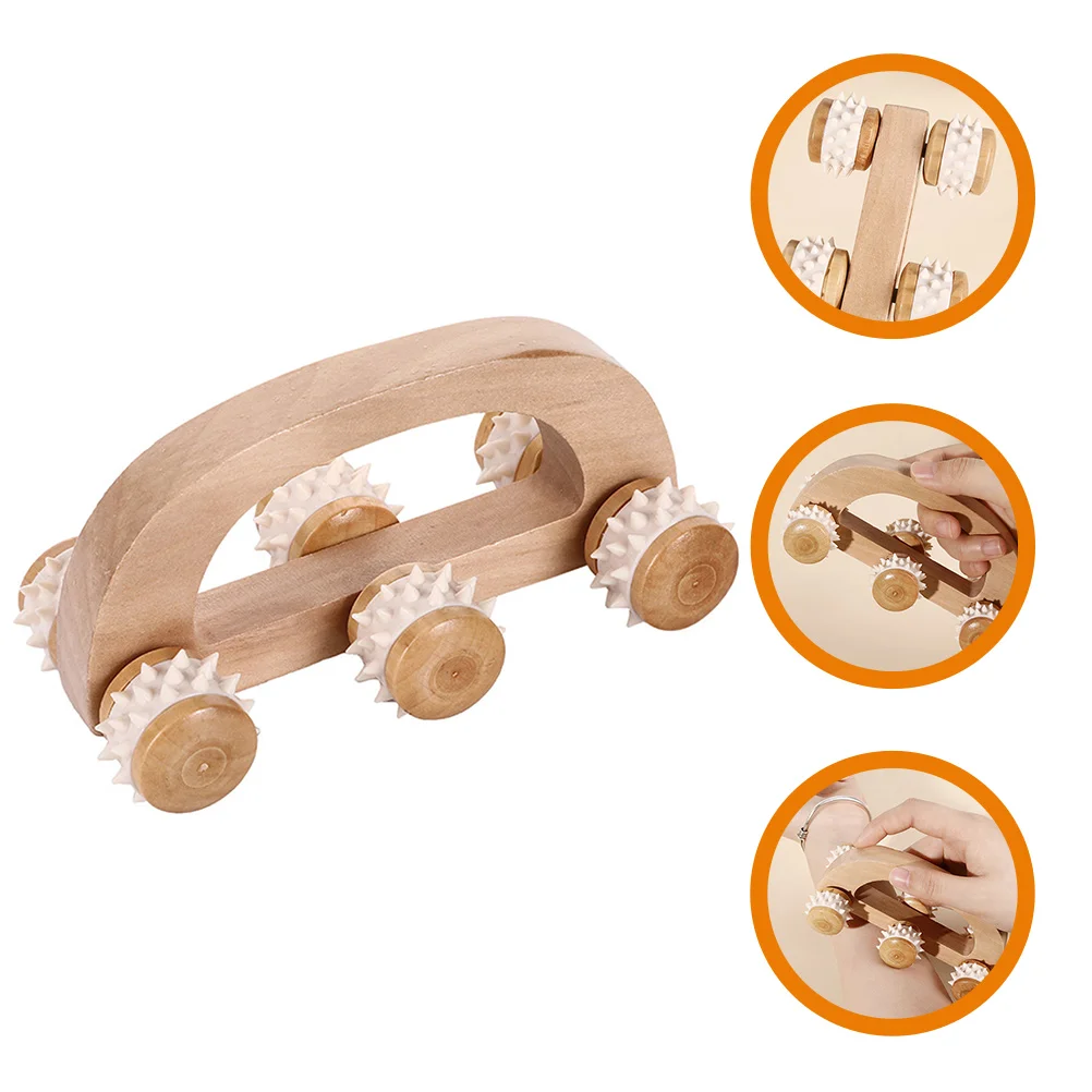 

Wooden Massage Tool Roller Massager for Body Muscle Neck Foot Rollers Arm Back Handheld