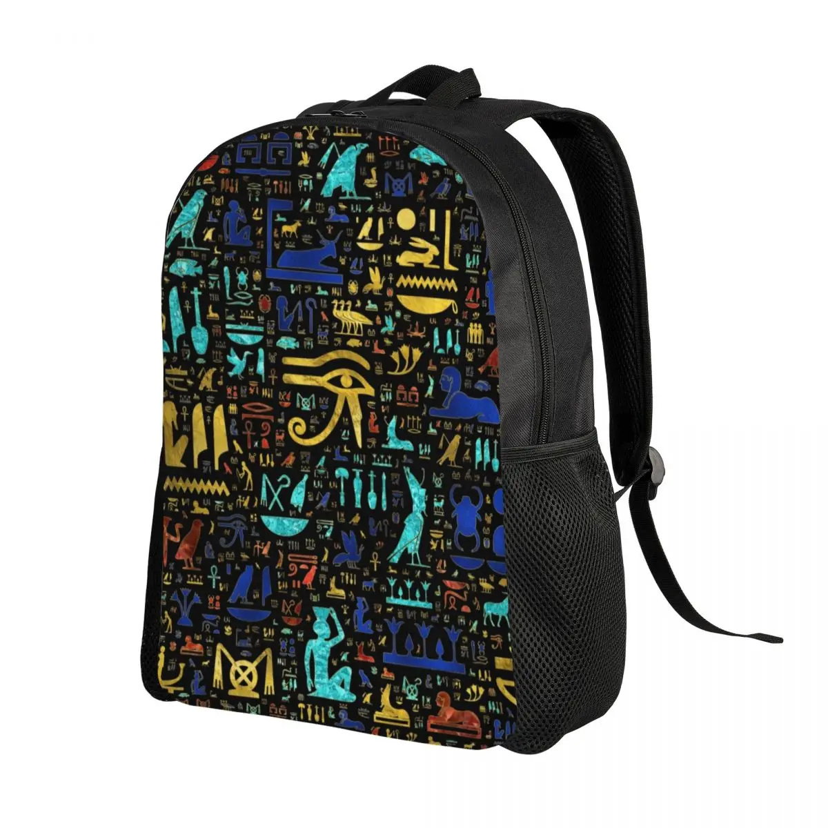 Customized Ancient Egyptian Hieroglyphs Backpacks Women Men School College Student Bookbag Fits 15 Inch Laptop Egypt Symbol Bags