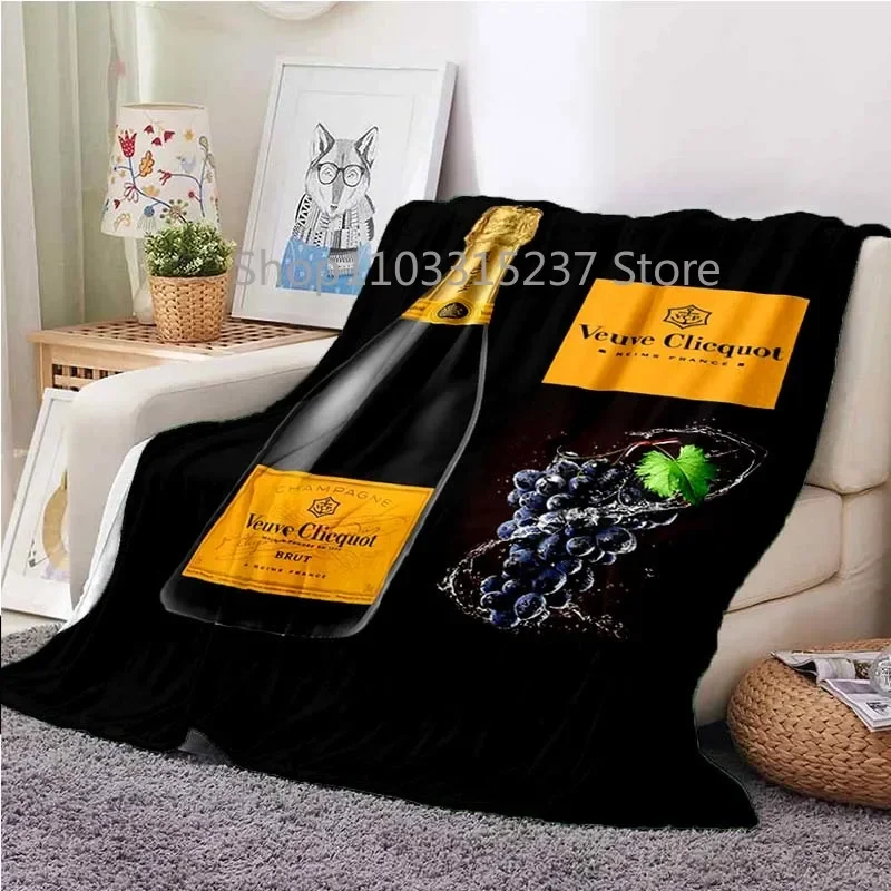 Coperta da tiro Champagne V-Veuve-Clicquot, divano letto caldo leggero camera da letto bagno soggiorno ufficio auto ginocchiere coperte