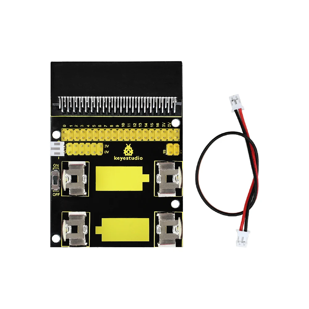 Keyestudio Micro:bit Power Supply Shield For Micro:bit Power Supply Black & Environmental-friendly PXT Graphical  Programming