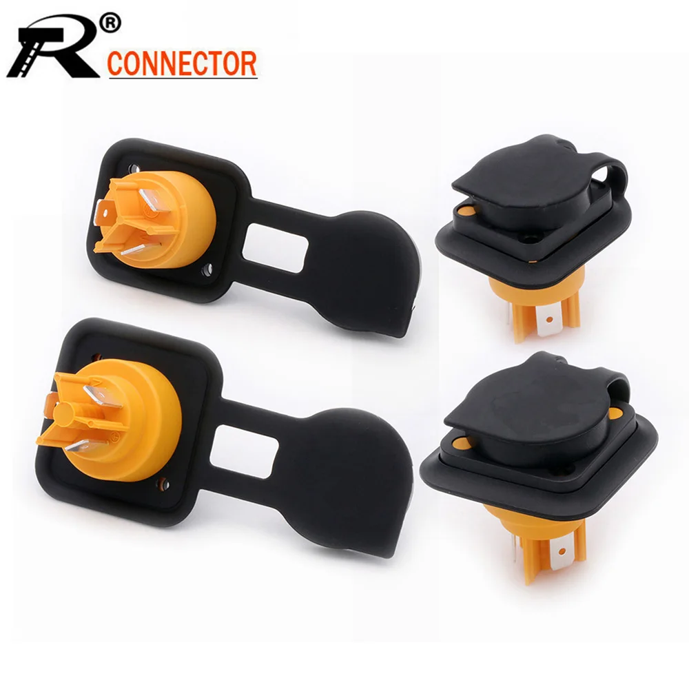 10pcs OUT/IN 20A Aviation Waterproof Powercon LED Large Screen Power Plug High-power Flame-retardant Industrial Power Connector