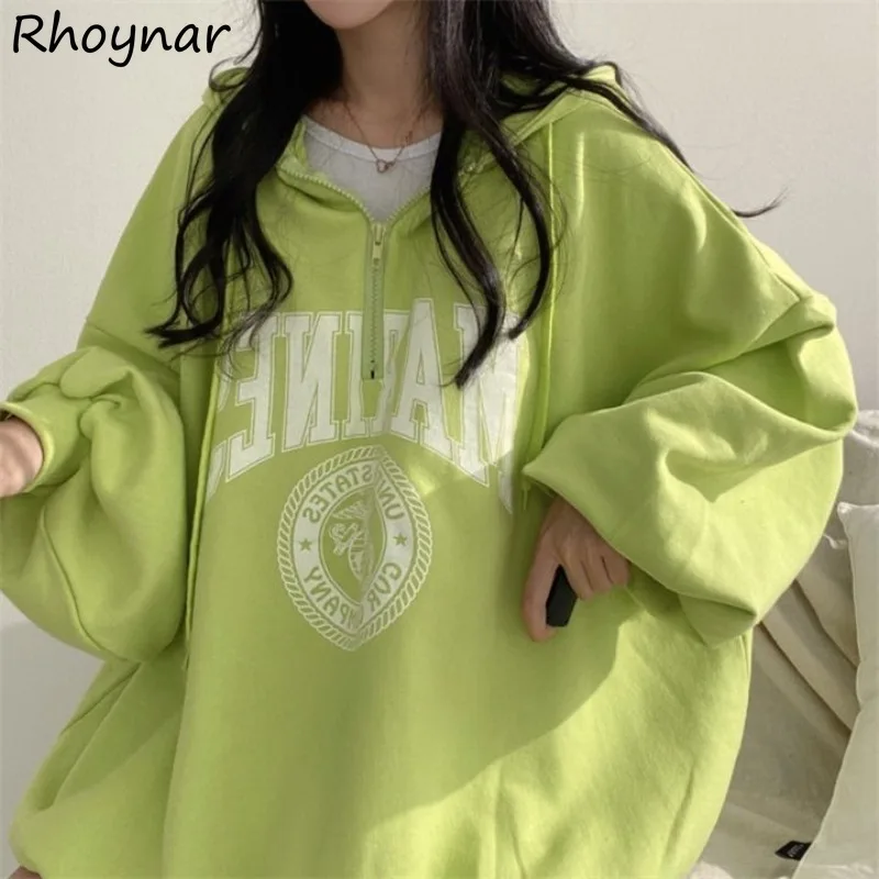 

Loose Hoodies Women Print Creativity All-match Autumn Leisure Cozy Korean Style Daily Age-reducing Popular Students Cool Fashion