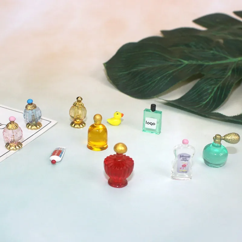 1:12 Accessori per la casa delle bambole Fai da te Modello in miniatura Giocattoli Creativo simulato Mini profumo Rack Set Mini scena Puntelli per fotografia