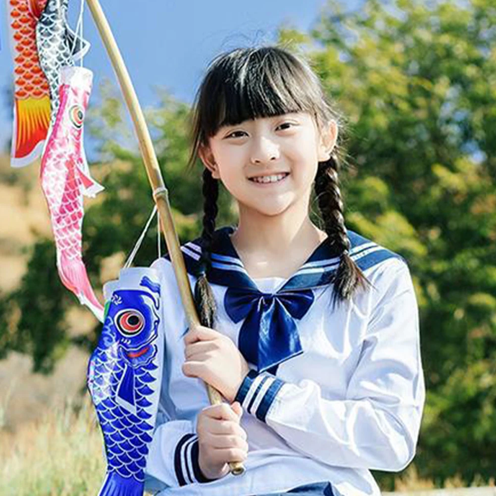 

Creative Blank Koinobori Flags Japanese Carp Streamers for Kids Painting Craft Projects Outdoor Decoration