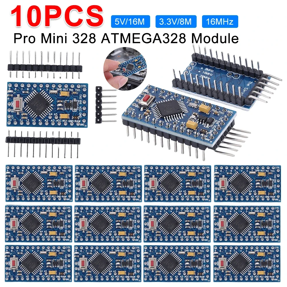 10-1PCS Pro Mini 328 ATMEGA328 Module Development Board 5V 16MHz Module 3.3V/8M 5V/16M Electronic Development Boards For Arduino