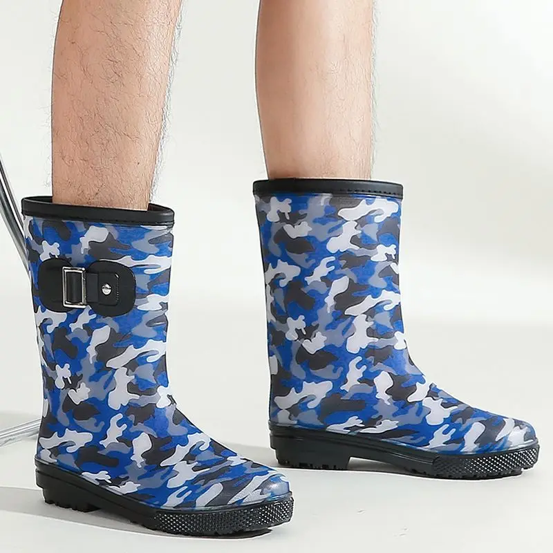 

Камуфляжная непромокаемая мужская обувь до середины икры, кухонные резиновые сапоги для шеф-повара для мужчин, удобные резиновые сапоги 2025 года в предложениях, новые резиновые сапоги из ПВХ
