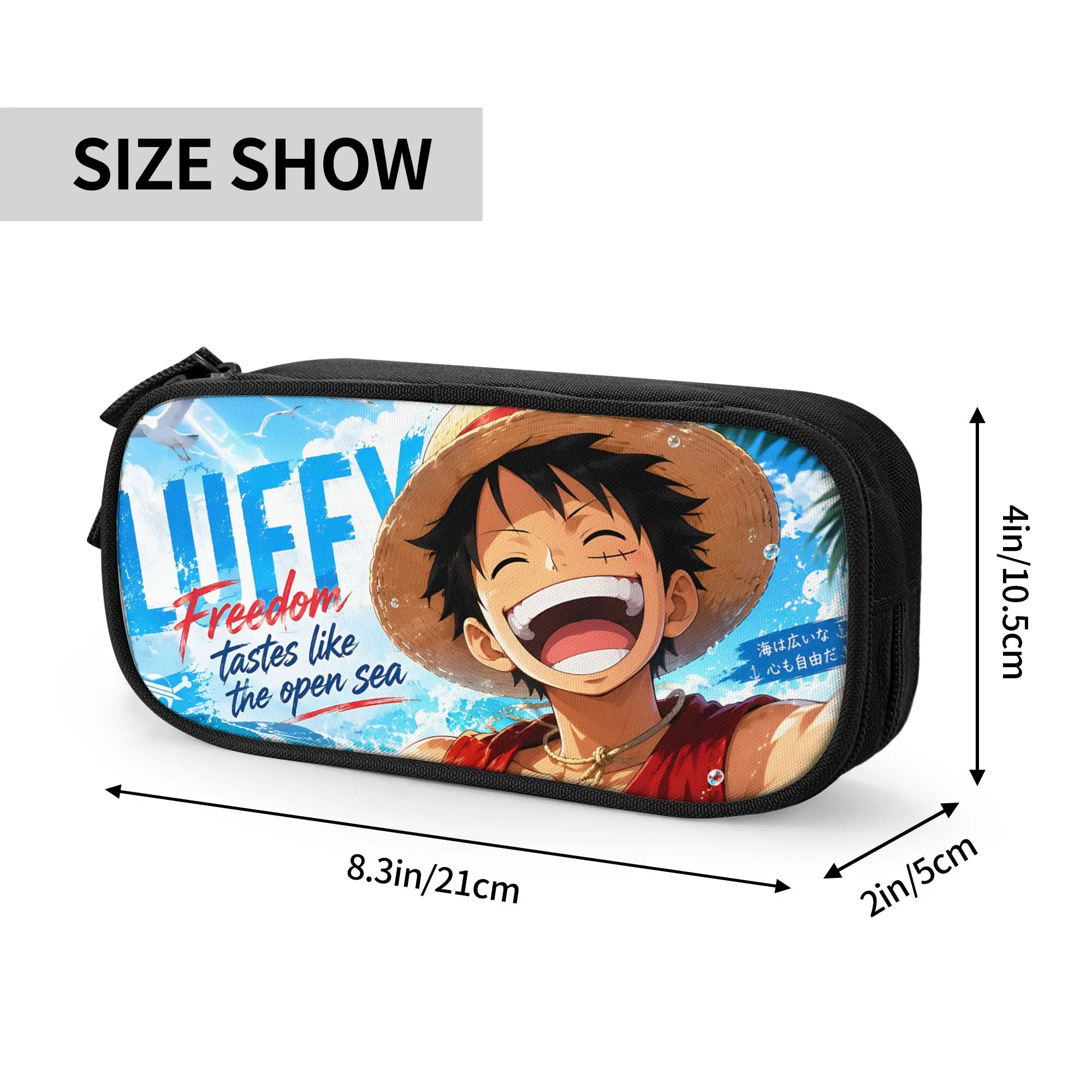 Custom Anime One piece Theme Large Capacity Bags for Child  School Pencil Bag for Boys Gilrs Kids