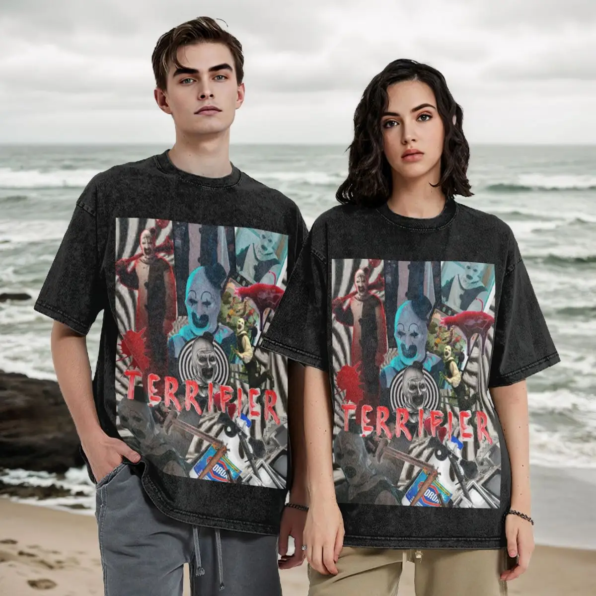 Terrifier 3 camisetas masculinas de alta qualidade vintage de grandes dimensões rua manga curta camiseta roupas de algodão