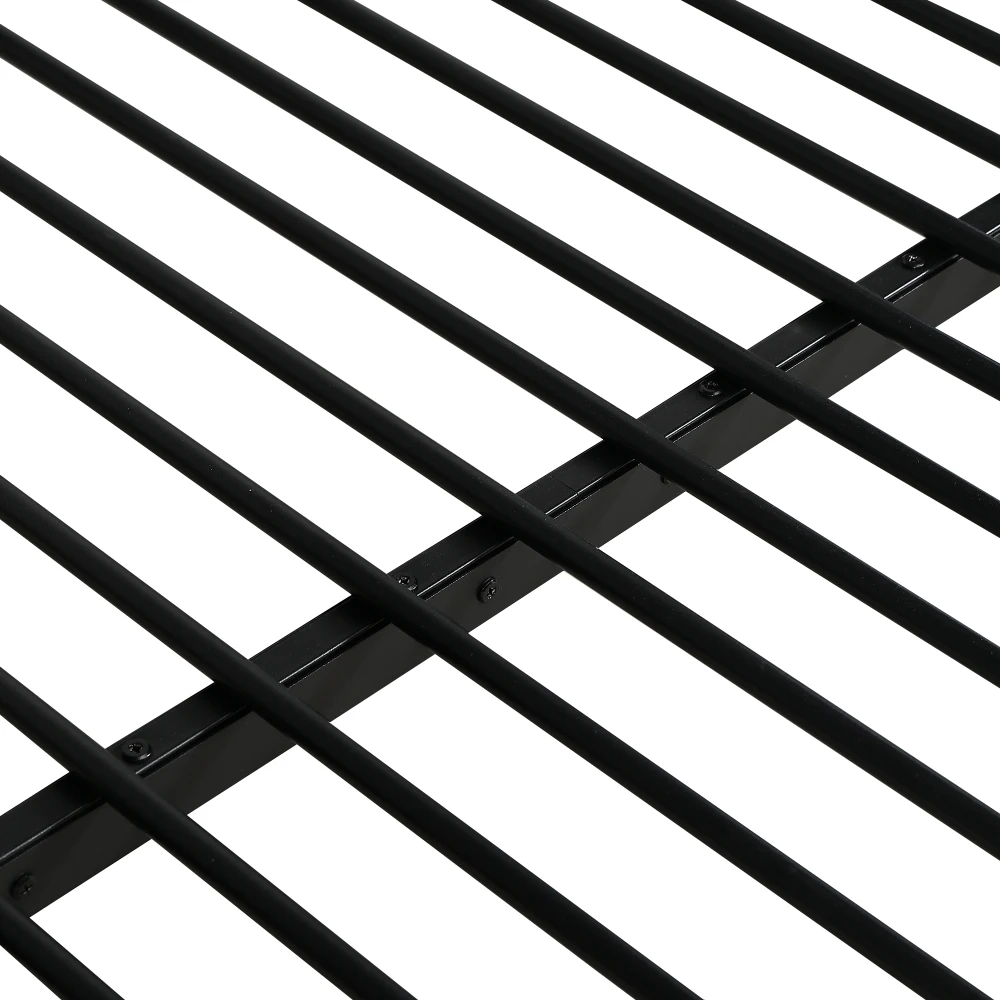 PINGGO Eisen-Etagenbett für Kinder und Jugendliche mit Stauraum-Eckschrank, Eisen & MDF, Schwarz Vintage-Holz, 90x200cm 120x200cm, ohne Matratze – Detail 27