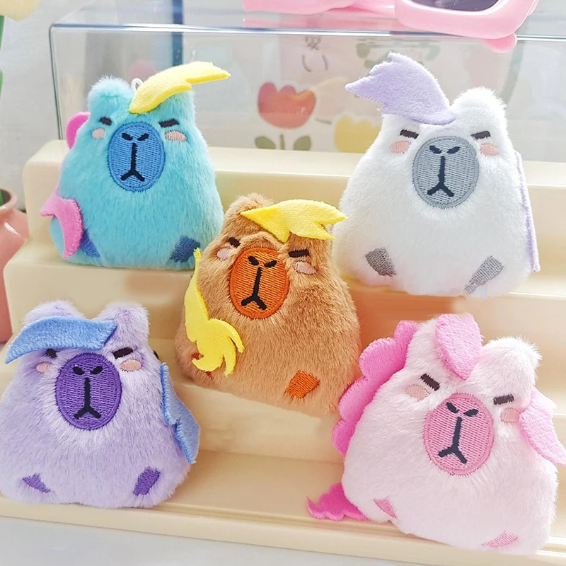 Funny Capybara Plush Toy Doll Keychain Fluffy Soft Stuffed Toy Backpack Bag Pendant Hanging Accessories Gift For Kids Girlfriend