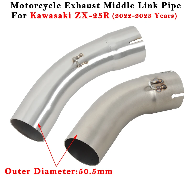 

Motorcycle Exhaust Moto Escape SystemModified Muffler 51mm Stainless Middle Link Pipe For KAWASAKI ZX-25R ZX25R ZX 25R 2022 2023