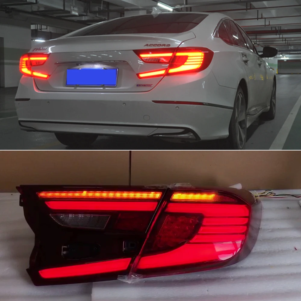 

1 Pair For Honda Accord 2018 2019 2020 2021 Tail Light Rear Fog Lamp + Brake Light + Reverse Light + Dynamic Signal taillight