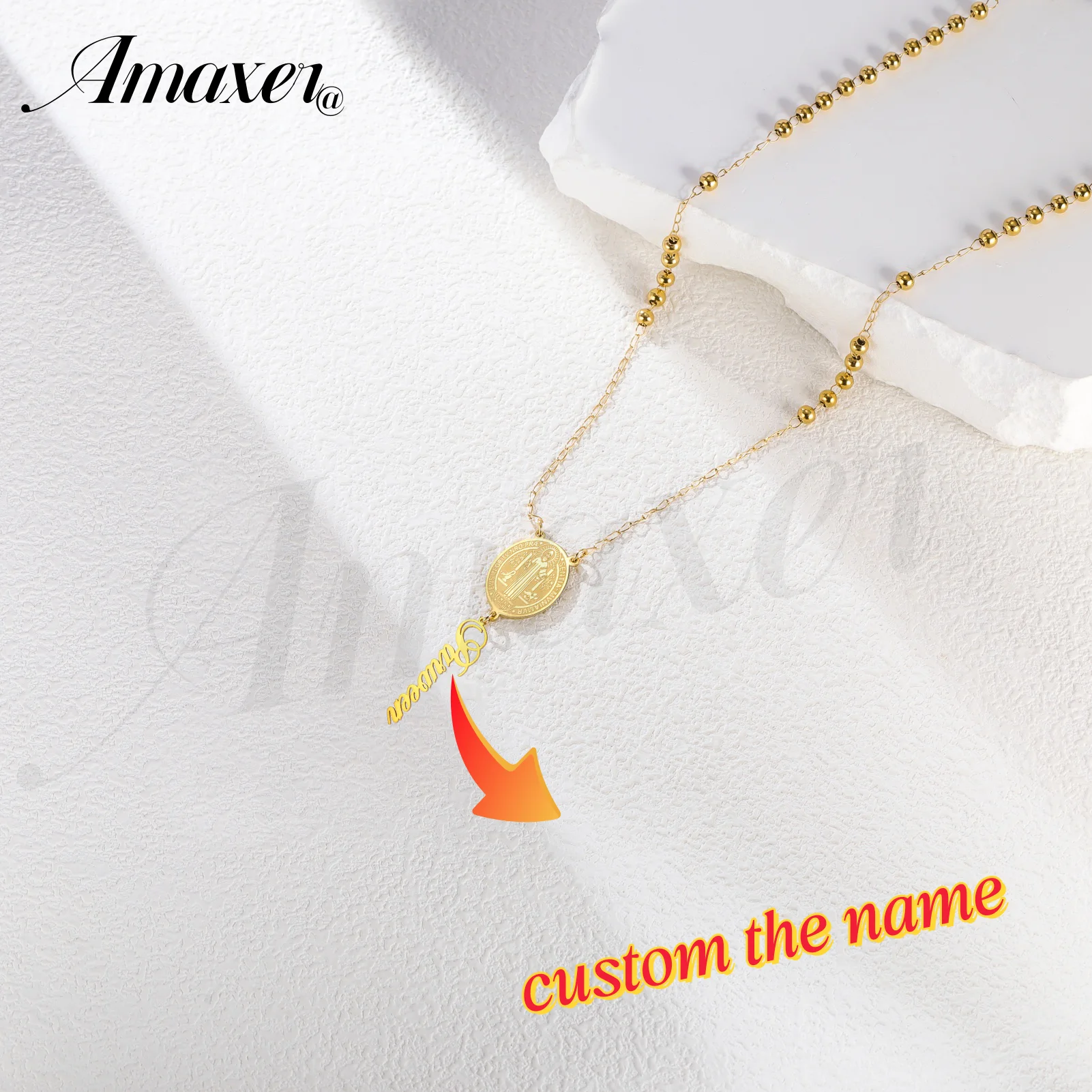 Custom Personalized Name Saint Benedict/Michael Medal Necklace for Men Women Bible Verse Protection Catholic Jewelry Gifts - view 4