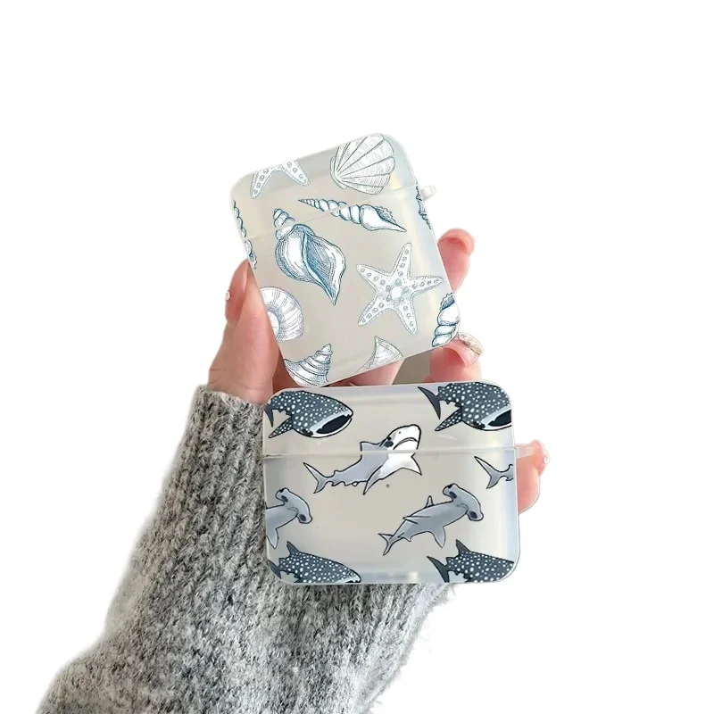 Ocean Turtle Shark Earphone Case For Apple Airpods Pro 2 1 3rd 4th Earphone Shell Wireless Charging Box  Airpod 3 2nd 1st Covers
