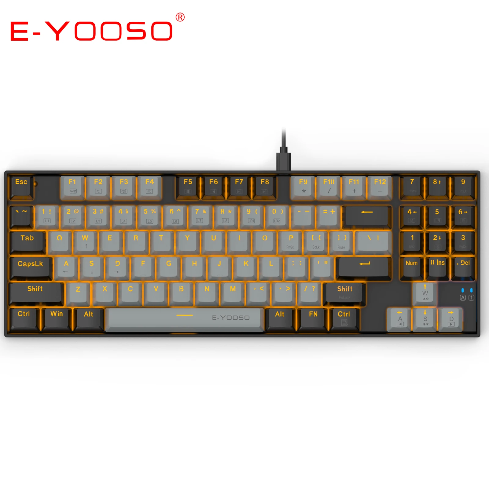 

E-YOOSO Z-13 Mechanical Keyboard LED Backlit 89 Keys Wired Hot Swap Portable Gaming Keyboard for Laptop Computer PC Gamer