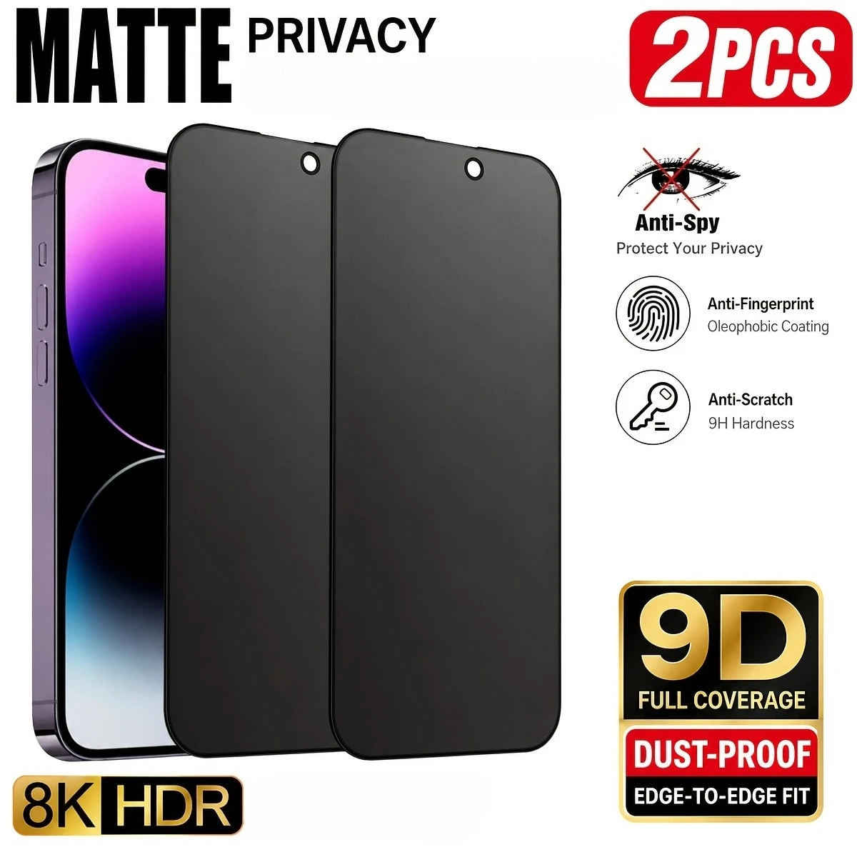 Matte Anti Glare Screen - قطعتان من واقي الشاشة المضاد لبصمات