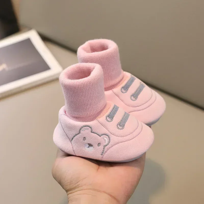 Baby Socks Shoes Infant Cute Cartoon Kids Boy Shoes Soft Rubber Sole Child Floor Sneaker Booties Toddler Girls First Walker