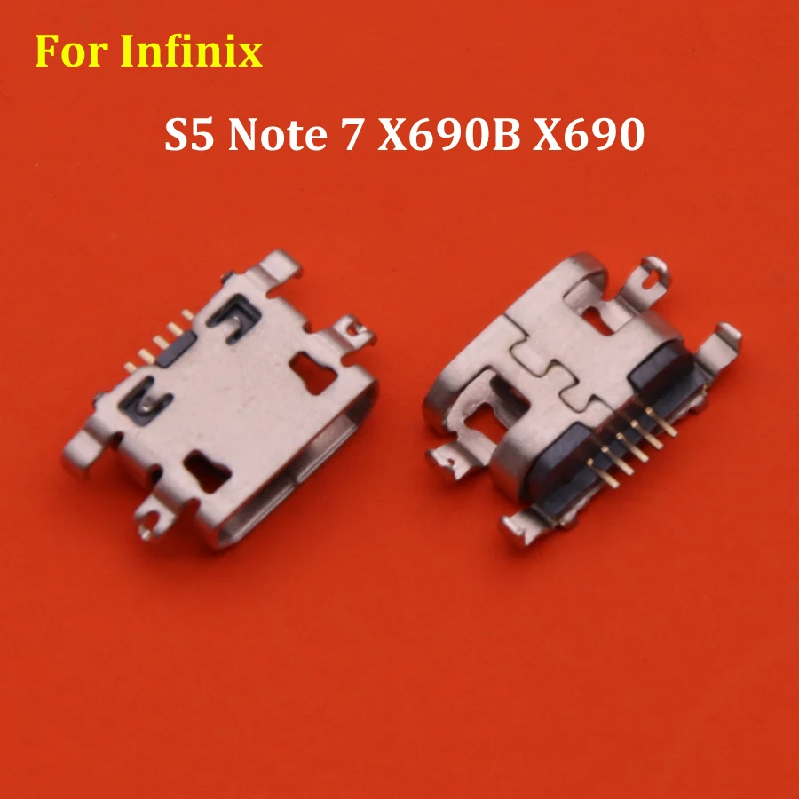 10-100pcs For Infinix S5 Note 7 X690B X690 Micro USB Plug In Charging Charger Port Connector Charging jack socket Repair Parts