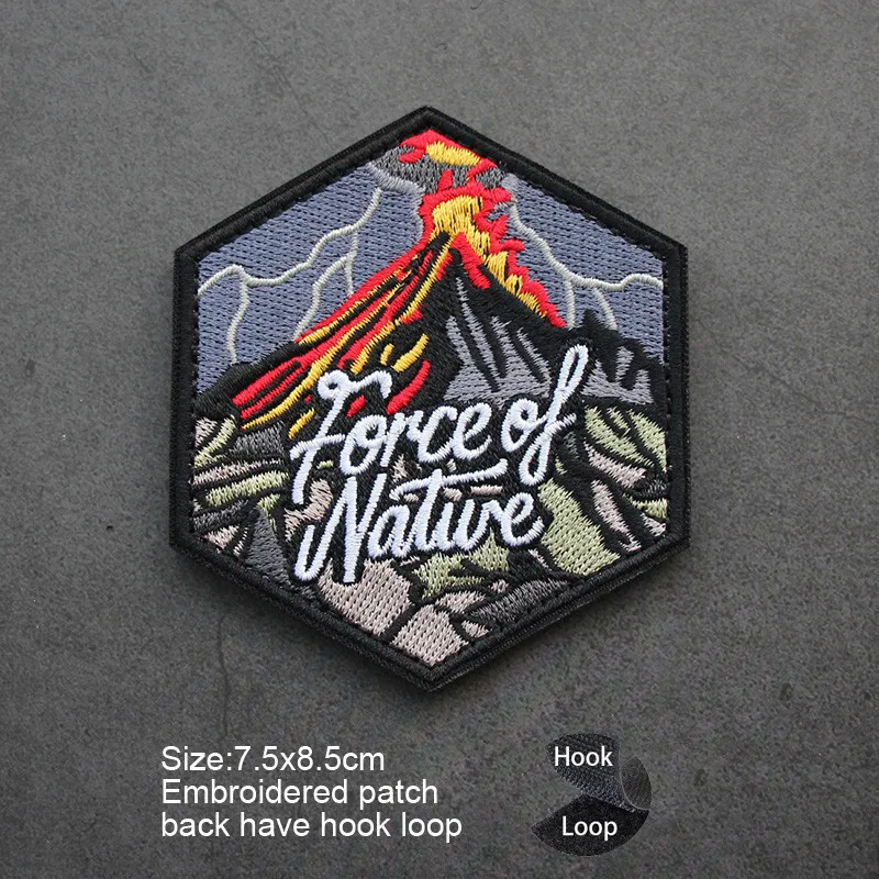 New Camping Collection Beach Holiday Natural Light and Nature Path Armband Fire Fire Backpack Clothing Paste Hook Loop Patches