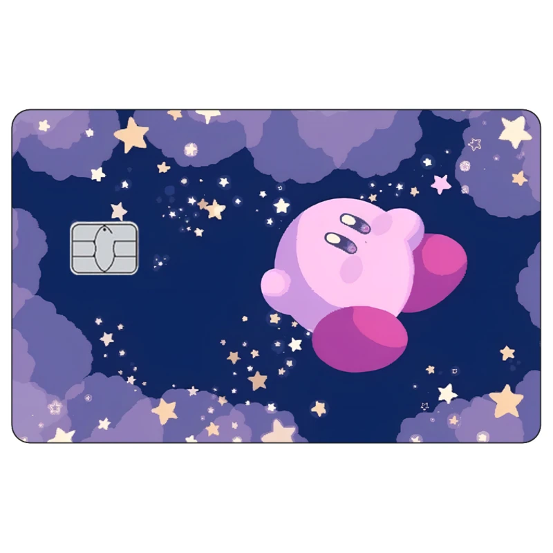 ملصقات جلدية لطيفة لبطاقة الائتمان، ملصق كيربي غير لامع مناسب لبطاقة البنك VISA JCB Master وبطاقات IC المغناطيسية الأخرى