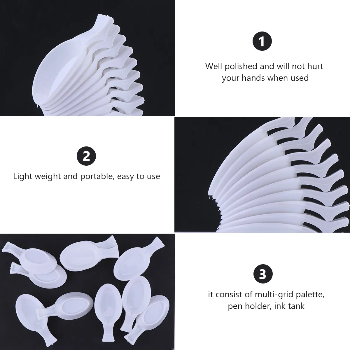 10 pcs Plastic Art Watercolor Painting Mixing Palette Tray Halloween Christmas New Year Brush Holder Tray Paint Brush Holder