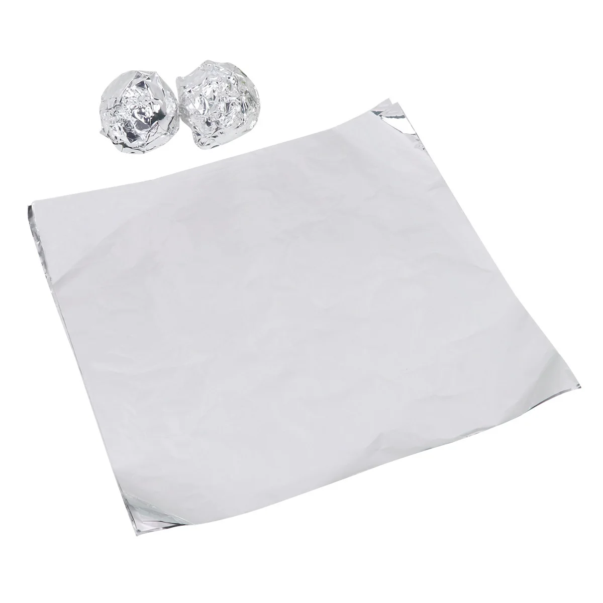 

200Pcs Food Packaging Aluminum Foil Silver Tasteless Candy Chocolate Wrappers for Baby Shower Tea Party Banquet