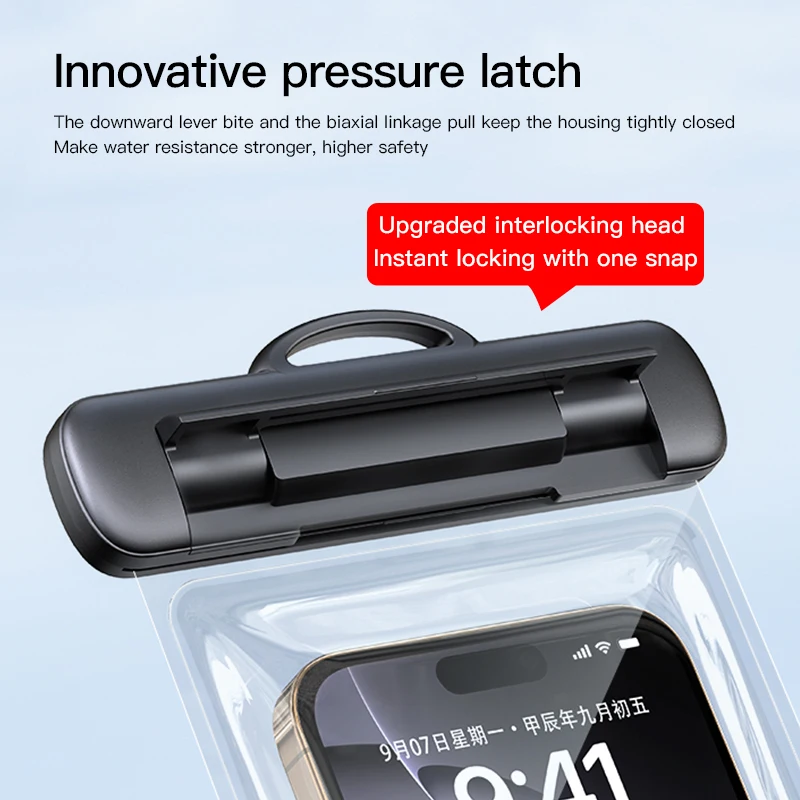 حقيبة هاتف مقاومة للماء للسباحة والغوص: حافظة شفافة ومتوافقة مع شاشة اللمس لهاتف Apple/Huawei