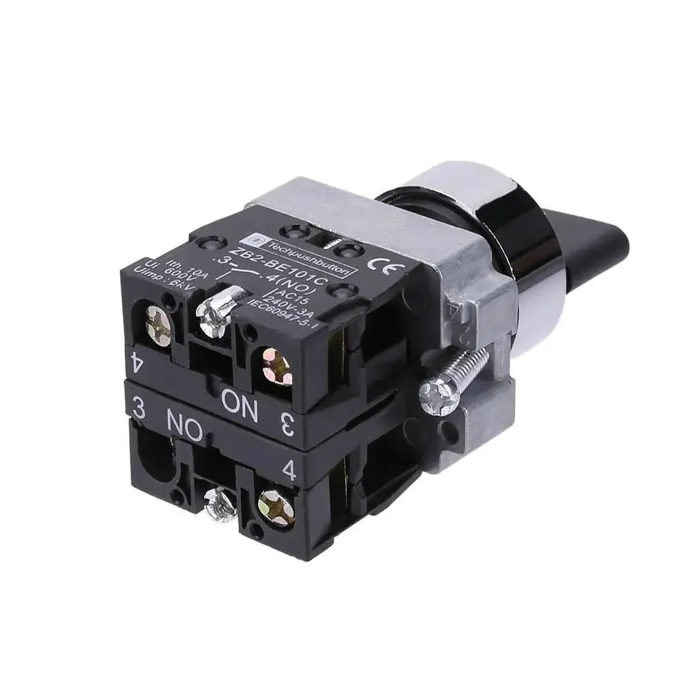 1 Pcs Selector Switch 3 Position 2NO Plastic Select XB2-BD33C 10A 45 Degrees 6.7 X 4 X 3cm 600V Maintained Toggle