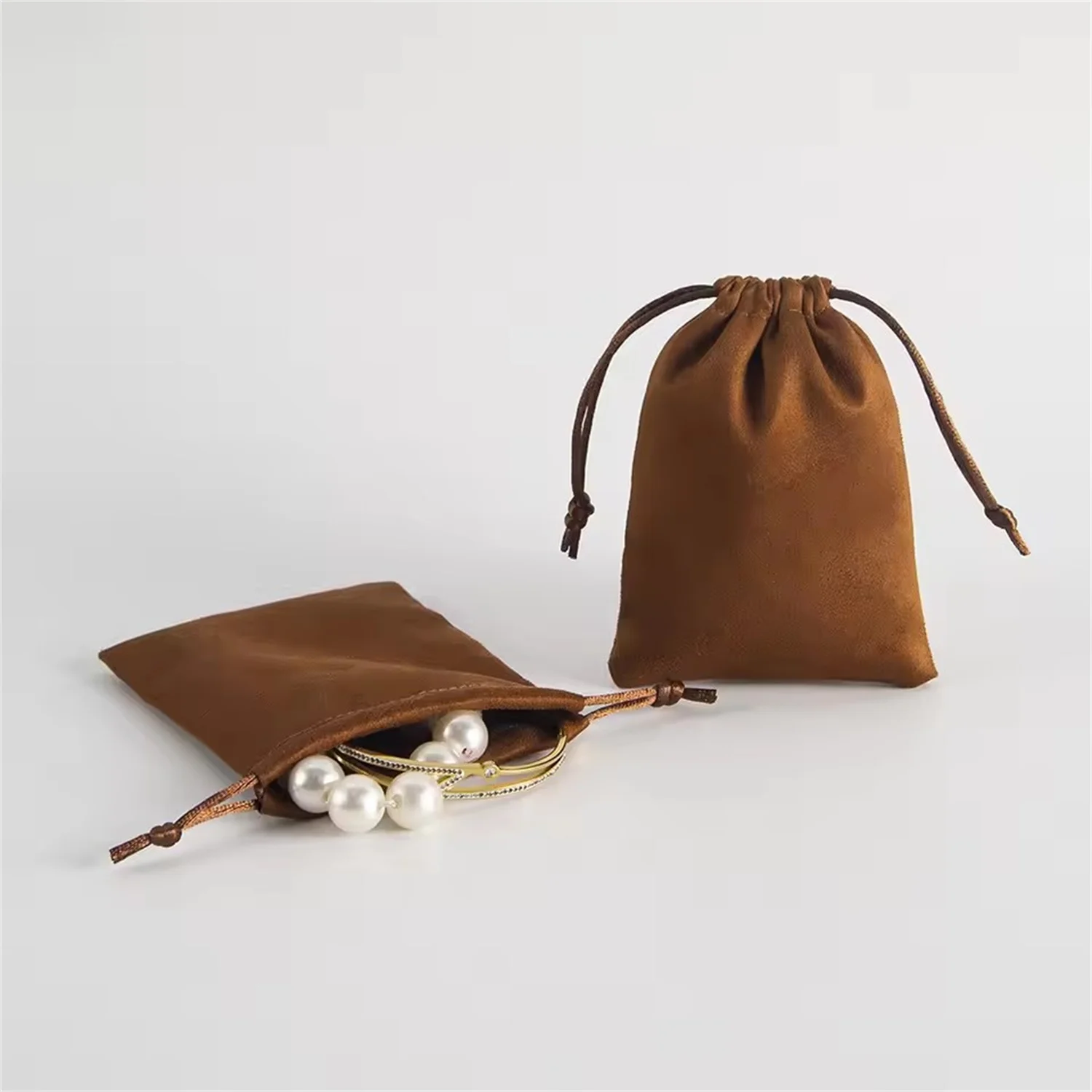 

10Pcs Red Flannel Drawstring Jewelry Bag Suede Velvet Cotton Wedding Favors Gift Pouch Personalized Packaging Display Storage