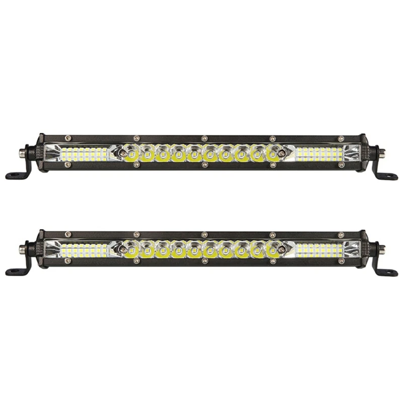 2Pcs 12 Inch LED Light Bar LED Work Roof Lights Bar 12V 24V Flood Spot Beam Driving Lamps Offroad SUV Truck