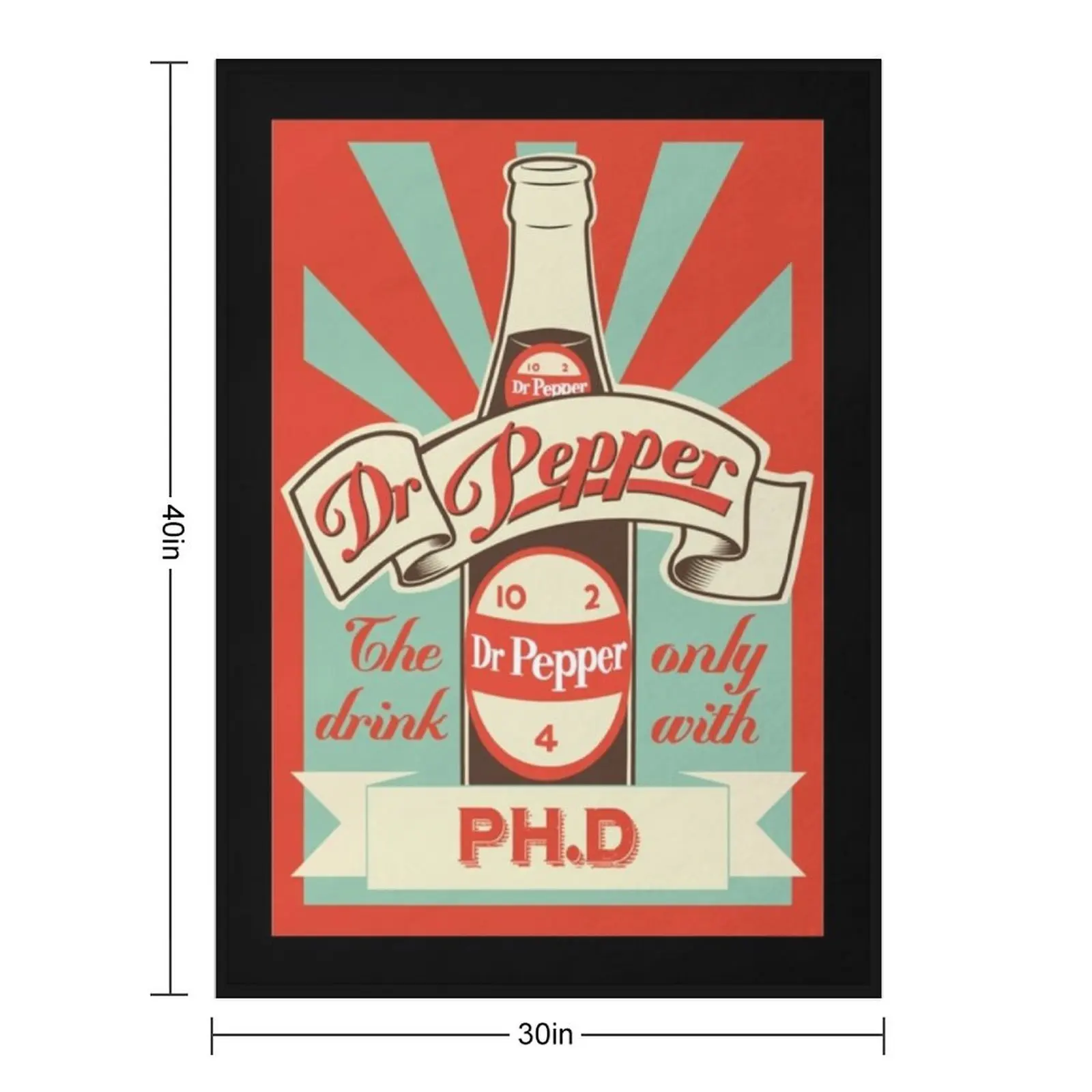 Dr. Pepper Vintage Throw Blanket Plaid on the sofa Custom Cute Plaid Plush Picnic Single Blankets
