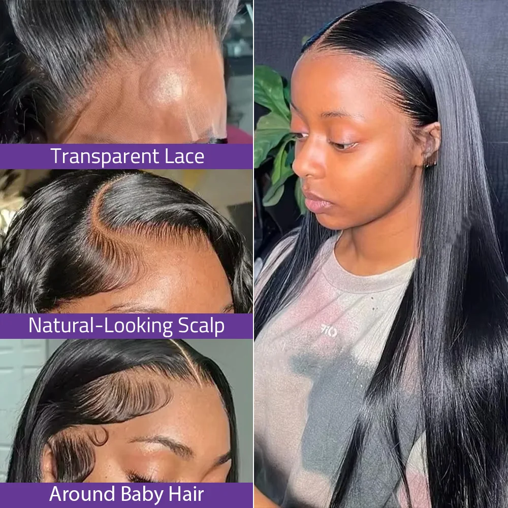 العظام مستقيم 13x4 13x6 HD الدانتيل أمامي شعر مستعار برازيلي 5x5 إغلاق غلويليس 360 كامل الدانتيل الجبهة خصلات الشعر المستعار الإنسان للنساء السود