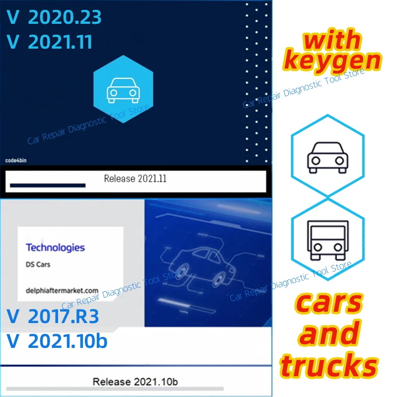 

2024 Diagnostics Software Auto+2021.1+com Del-phis 2017r3 2021.10b with keygen ds-150e cars Trucks OBD2 Diagnostic tool