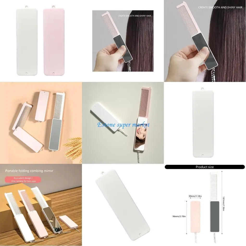 

090B Versatile Foldable Mirror Comb For Hair Clothes Safe Tool For Pregnant Women