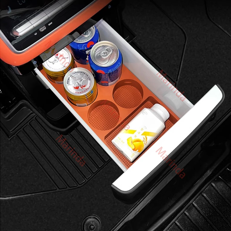 For LEADING LiXiang L9 Car Refrigerator Cup Holder Silicone Storage Box Non-slip Protective Mat Silicone Coaster Accessories