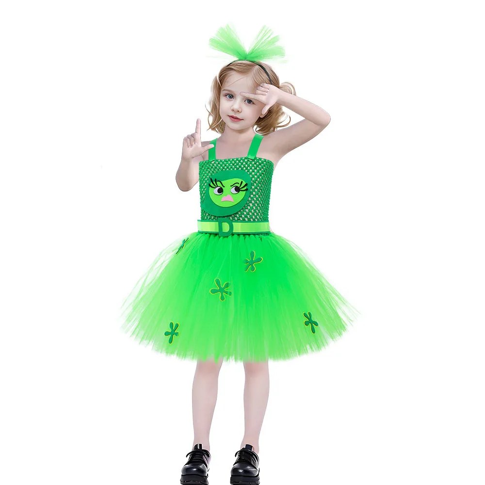 Mind Agent Team Disgusts, Disgusts, Focus, Disgusts, Stage Performance Costumes, Halloween Role Playing Tutu Skirt