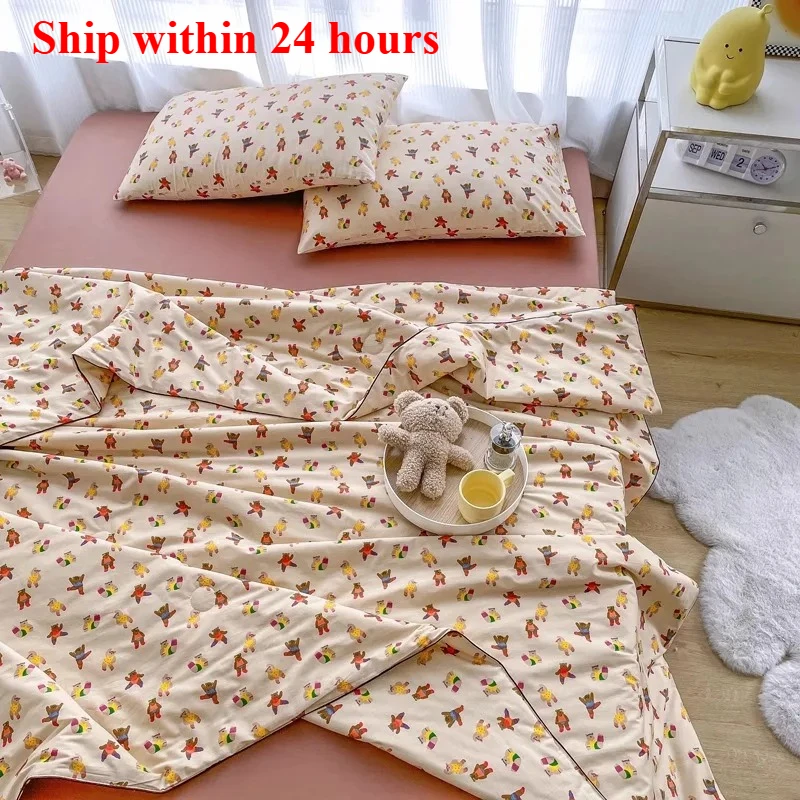 

2025 cotton small floral summer quilt pure cotton summer children's air conditioner quilt student dormitory machine washable
