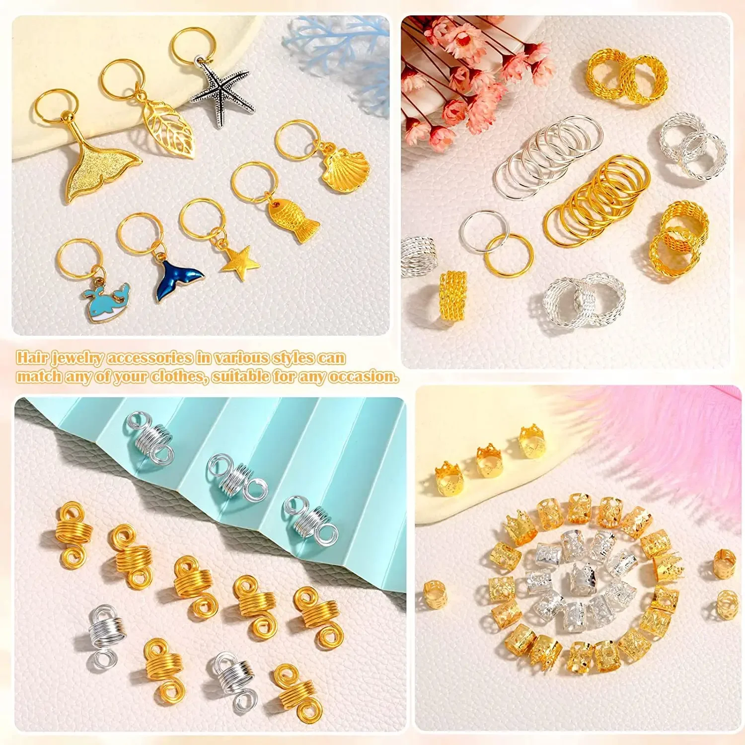 292pcs DIY Hair Ring Braid Accessories