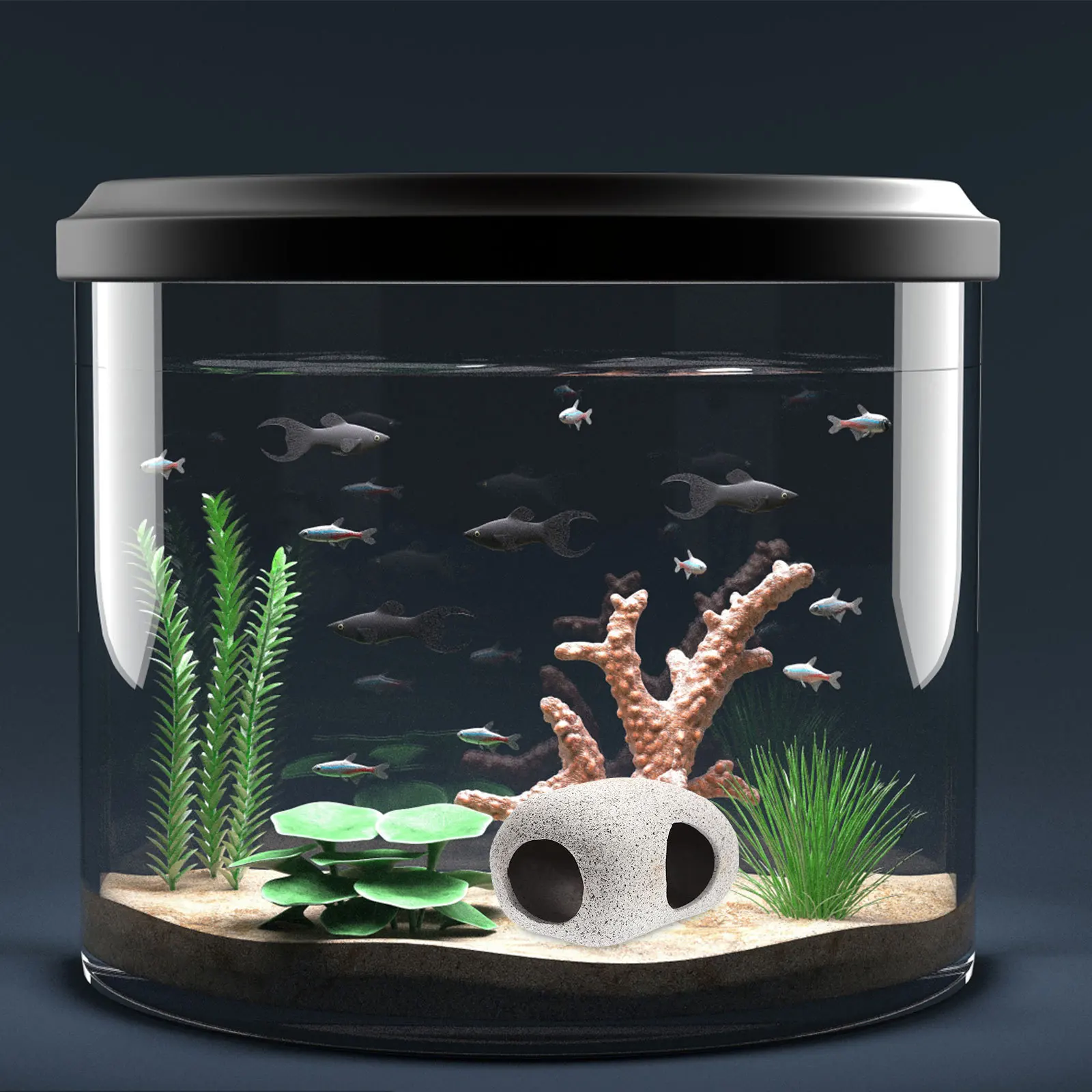 السيراميك حوض السمك كهف ديكور الأسماك الروبيان مخبأ واقعية الحرفية المناظر الطبيعية الديكور بأسعار معقولة خزان زخرفة الأسماك الكهف