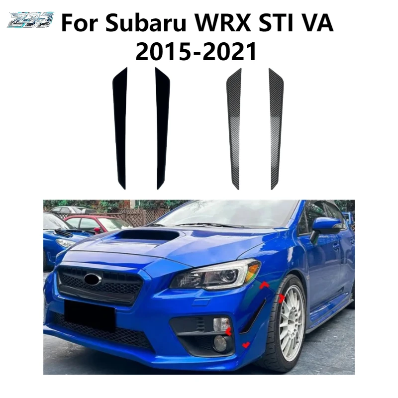 

For Subaru WRX STI VA 2015-2021 Glossy Black Car Front Bumper Side Splitter Spoiler Fog Lamp Side Spoiler Trim
