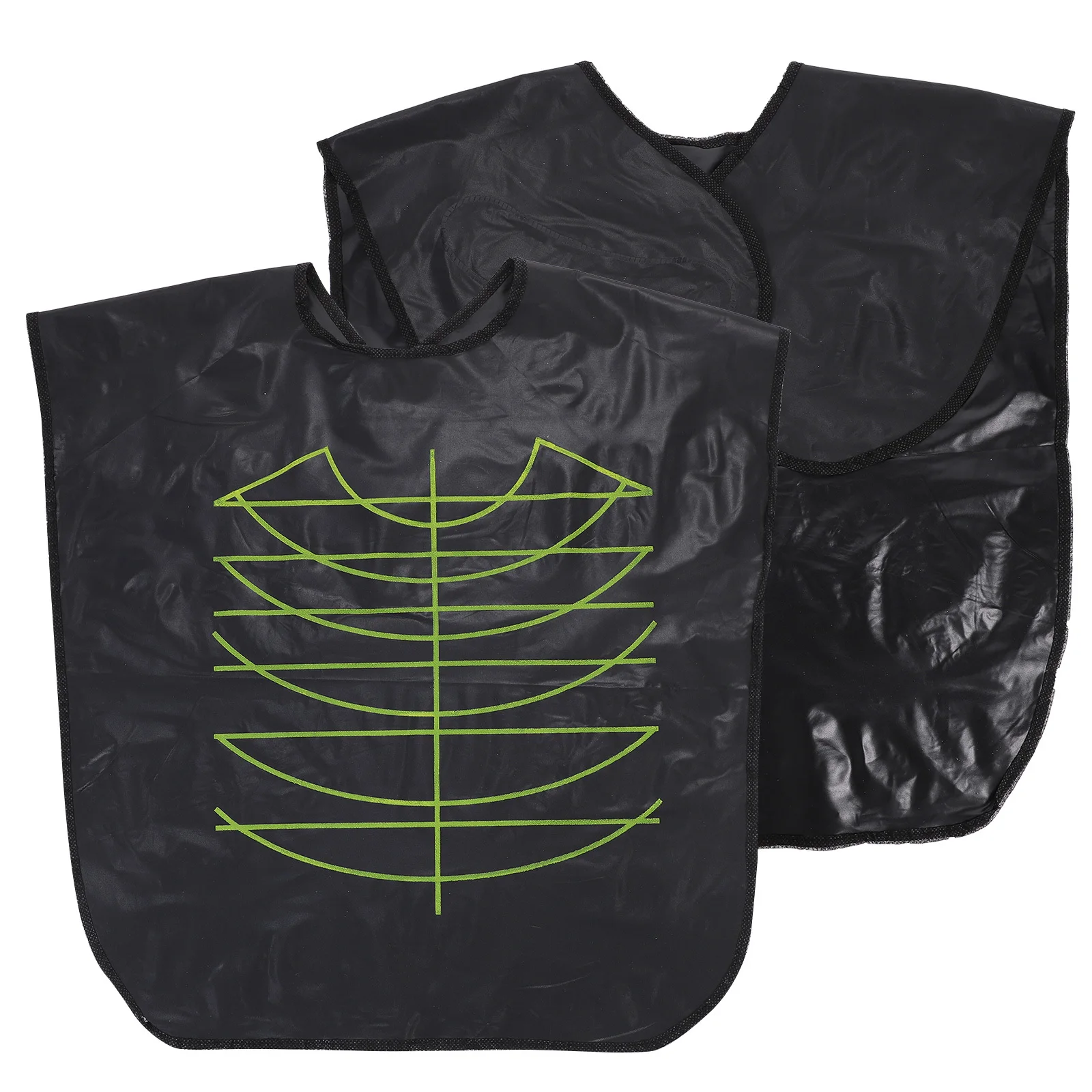 

2Pcs Haircut Apron PVC Material Waterproof No Sticky Hair Adjustable Magnetic Fixation Unisex Salon Home Use Dye Perm Black