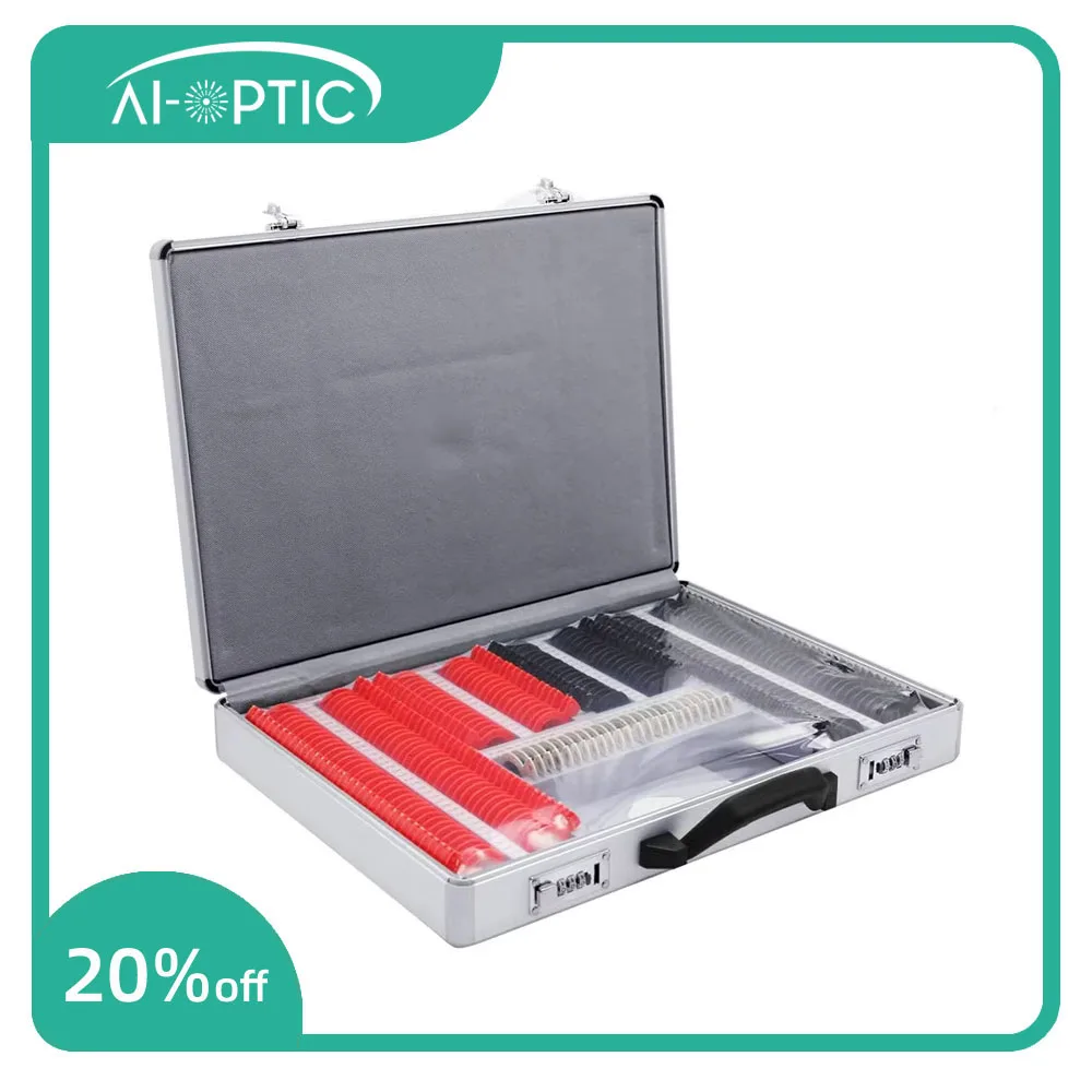 

266 Pcs Optical Lens High Quality Optical Optometry Rim Case Kit Set Plastic Ring Trial Lens Set Aluminum Case Box Trial Frame